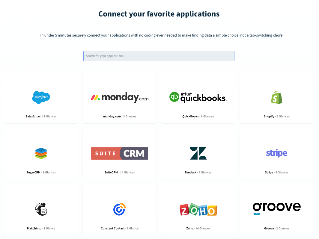 Request an app to get yours added to this ever-growing list Snapshot of some of the many apps that are supported by Glances
